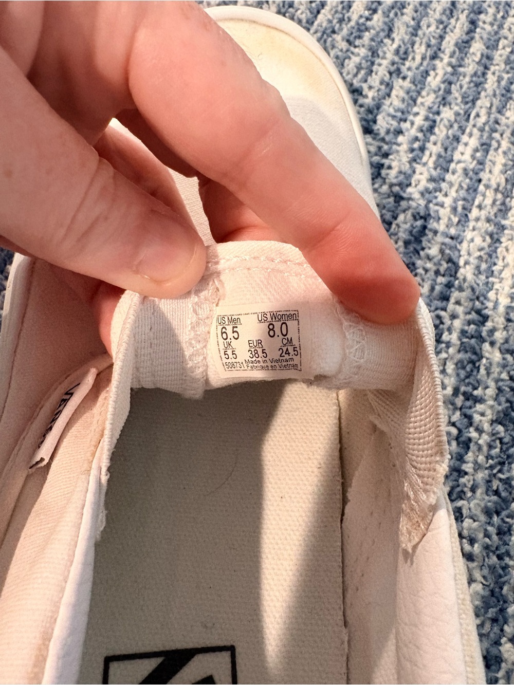 Vans White Slip-On Canvas Sneakers - Picture 5 of 6